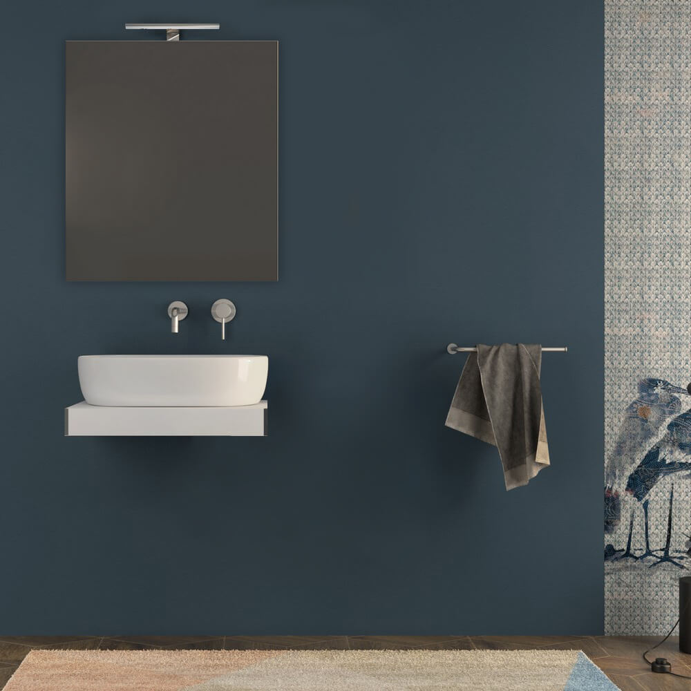 Mensolone bagno 60 cm bianco opaco sospeso Arcshop