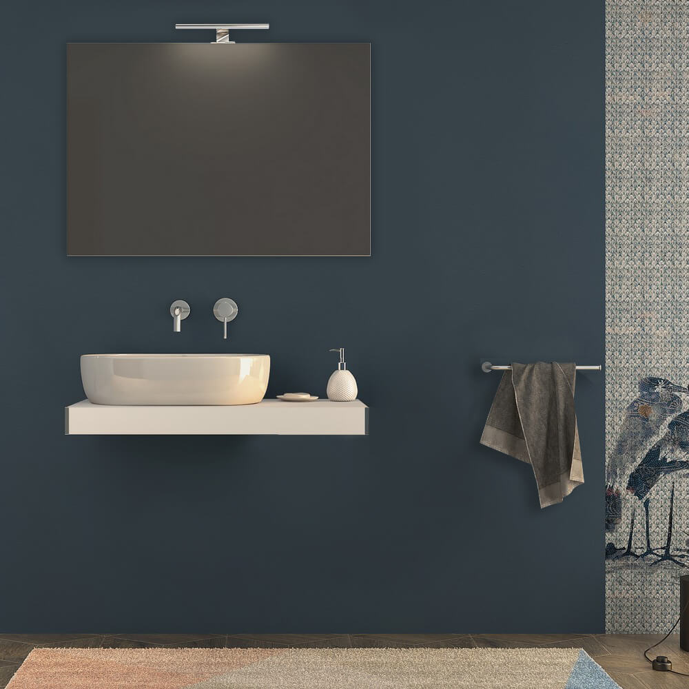 Mensolone per bagno bianco opaco 90 cm
