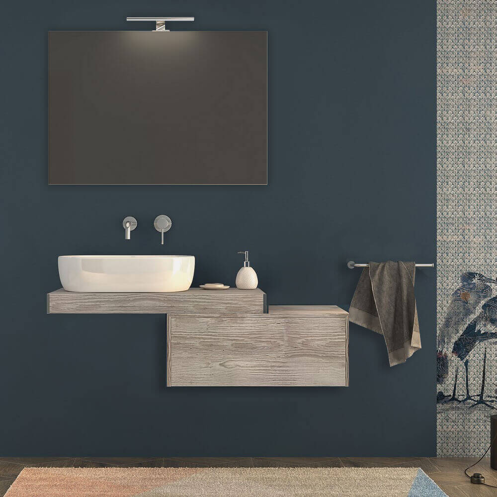 Mensolone bagno 90 cm Rovere sbiancato Arcshop