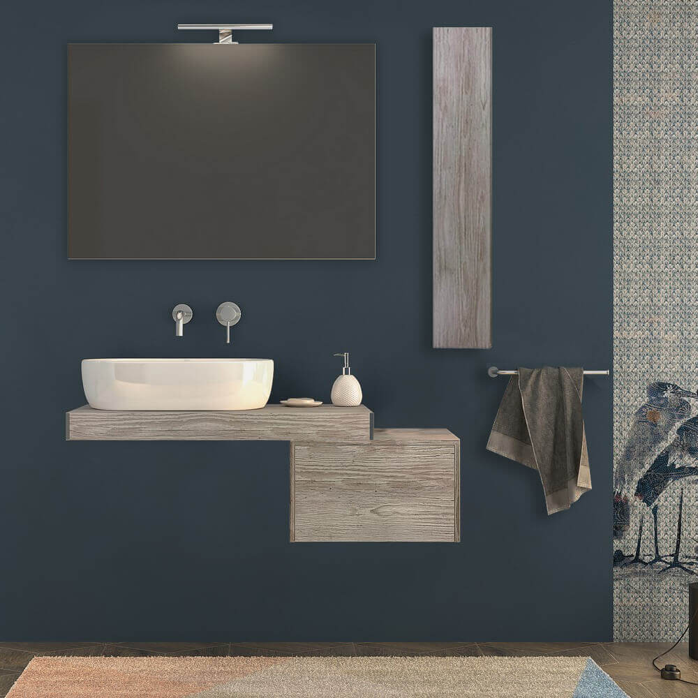 Mensolone bagno 90 cm Rovere sbiancato Arcshop