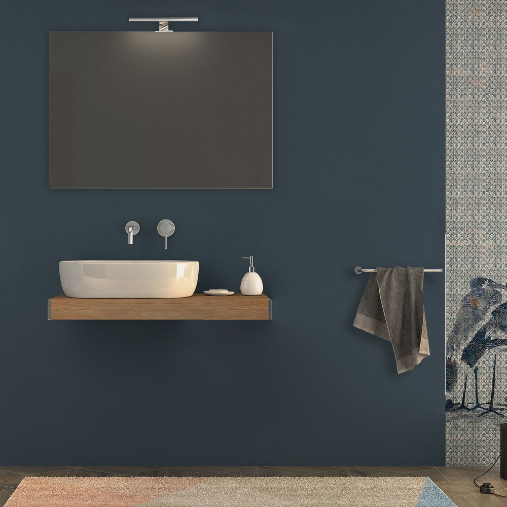 Mensolone da bagno Rovere tabacco sospeso 90 cm