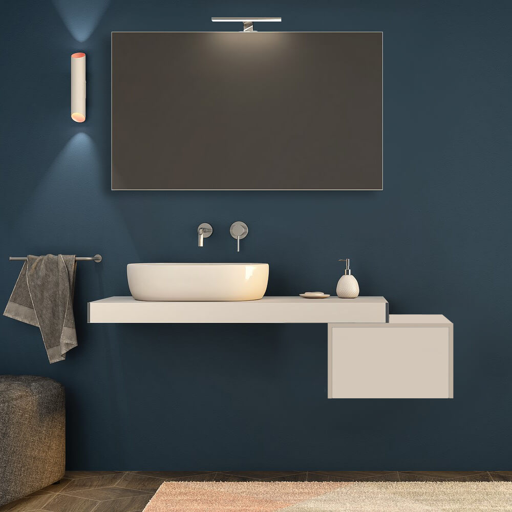 Mensolone bagno bianco opaco 120 cm Arcshop