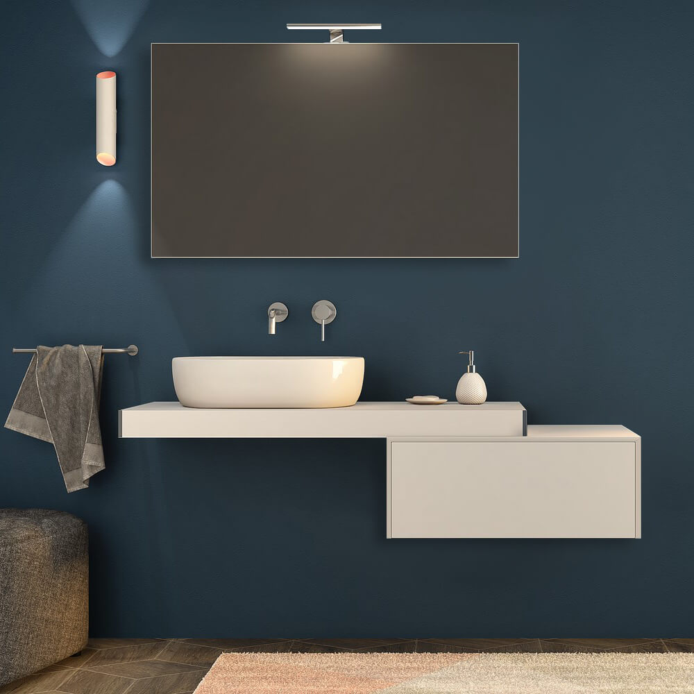 Mensolone bagno bianco opaco 120 cm Arcshop