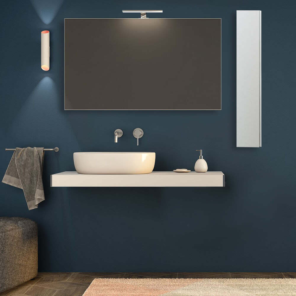 Mensolone bagno bianco opaco 120 cm Arcshop
