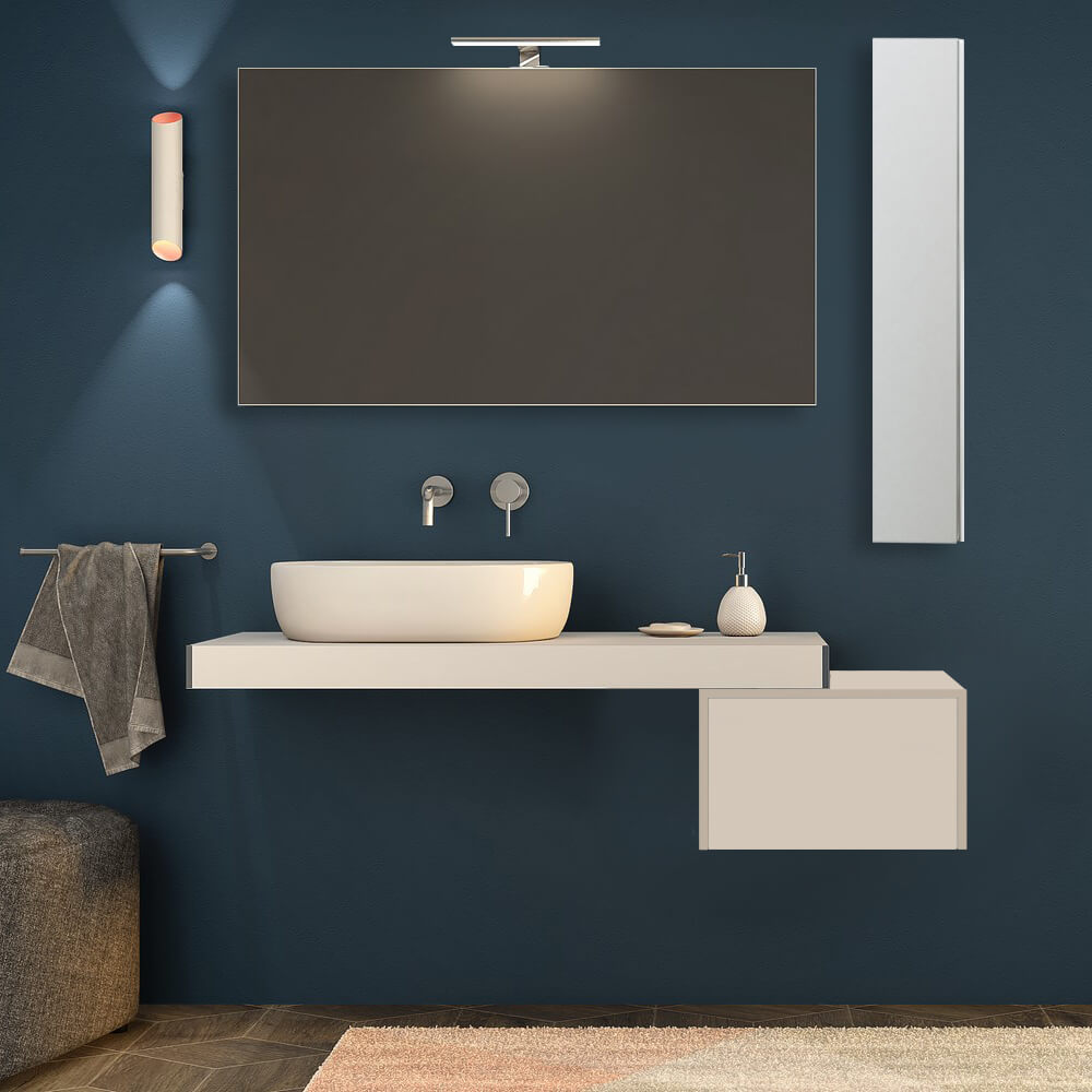 Mensolone bagno bianco opaco 120 cm Arcshop