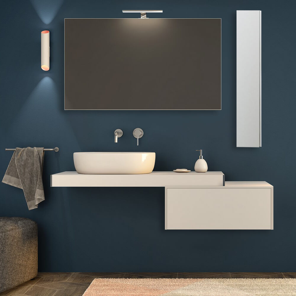 Mensolone bagno bianco opaco 120 cm Arcshop