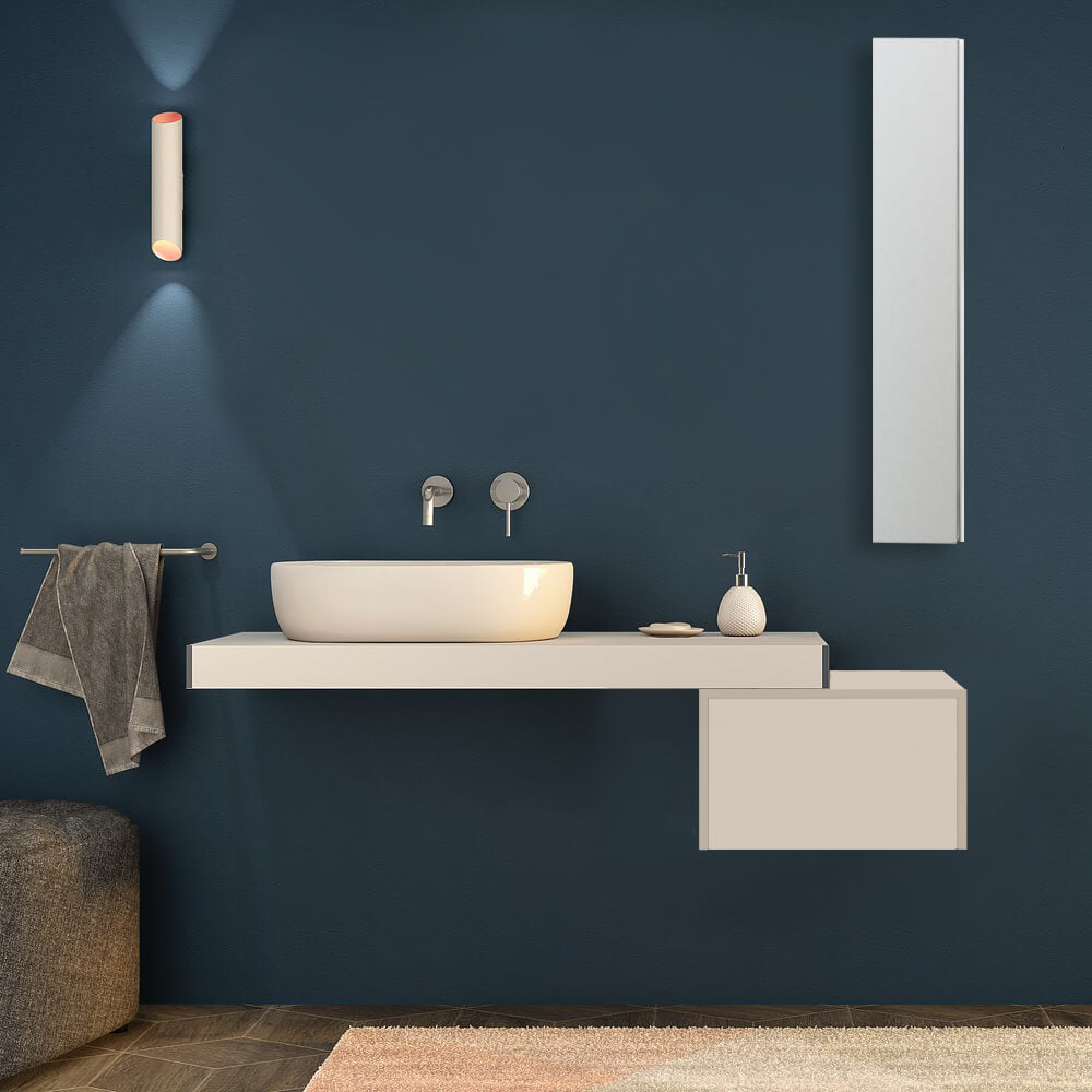 Mensolone bagno bianco opaco 120 cm Arcshop