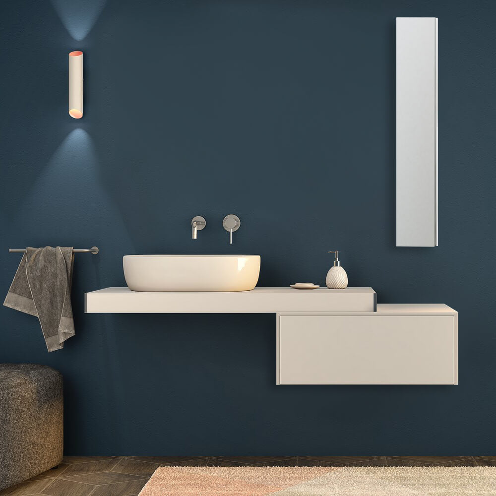 Mensolone bagno bianco opaco 120 cm Arcshop