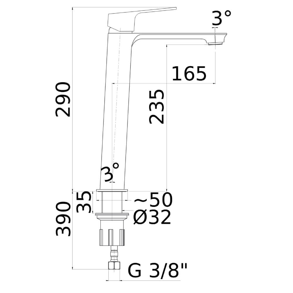 Miscelatore lavabo alto cromo Blade Mamoli per piletta Click clack - Arcshop