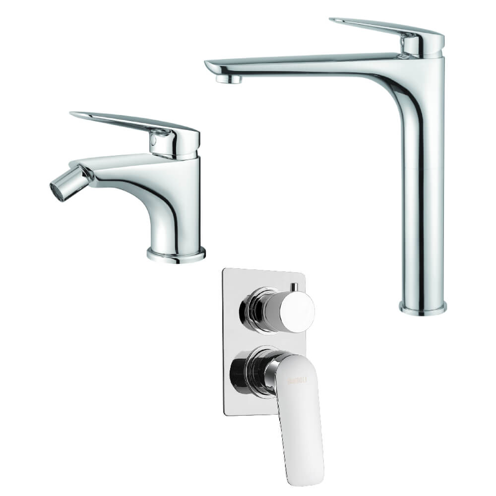 Set miscelatori Mamoli Penelope incasso doccia con deviatore due uscite lavabo alto e bidet - Arcshop