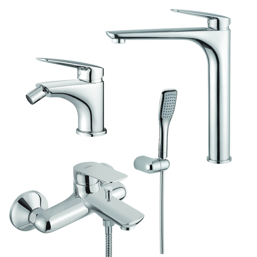 Set miscelatori Mamoli Penelope gruppo vasca lavabo alto e bidet - Arcshop