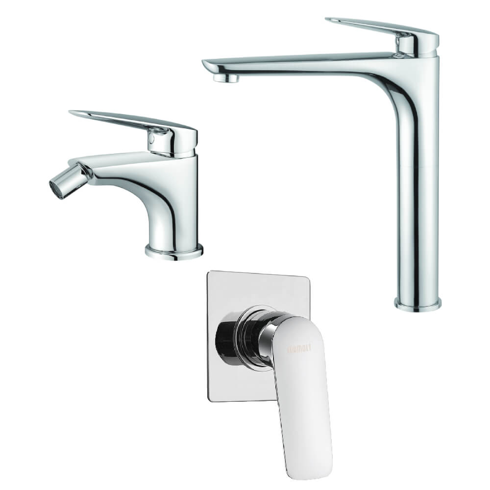 Set miscelatori Mamoli Penelope incasso doccia una uscita lavabo alto e bidet - Arcshop