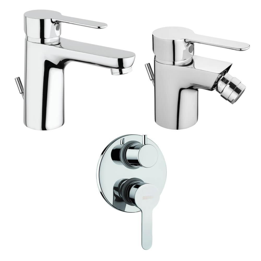 Set miscelatori Mamoli Acquachiara incasso doccia con deviatore due uscite lavabo e bidet piletta INCLUSA - Arcshop