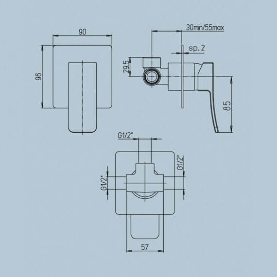 Set miscelatori lavabo + bidet + incasso doccia Jacuzzi | rubinetteria Tank ottone cromato per piletta clic clac Arcshop