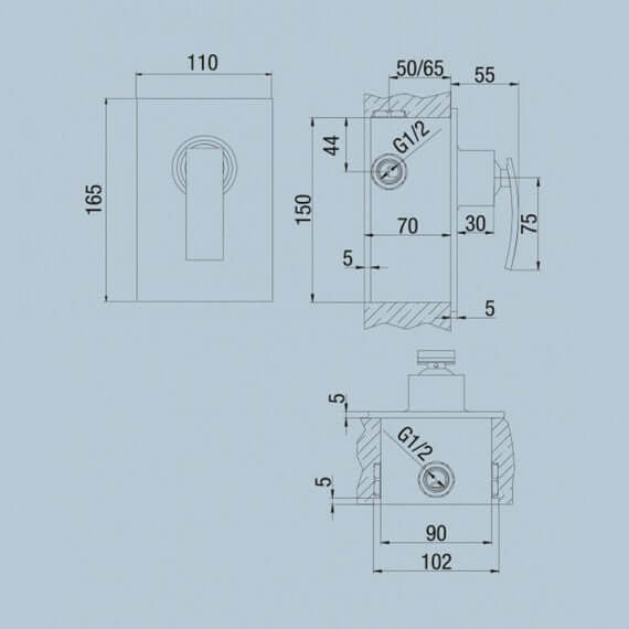 Set miscelatori lavabo alto + bidet + incasso doccia Jacuzzi | rubinetteria Ray ottone cromato per piletta click clack Arcshop