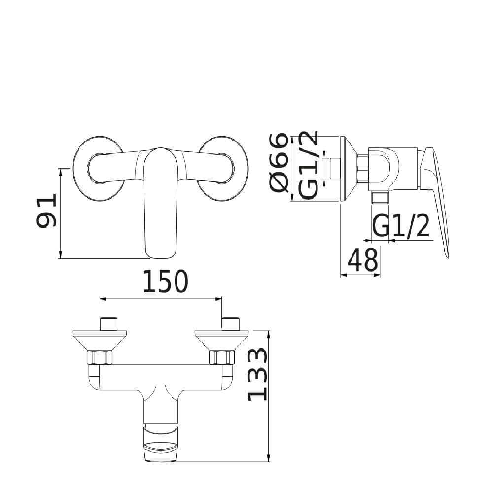 Set miscelatori Mamoli Penelope doccia esterno lavabo alto e bidet - Arcshop