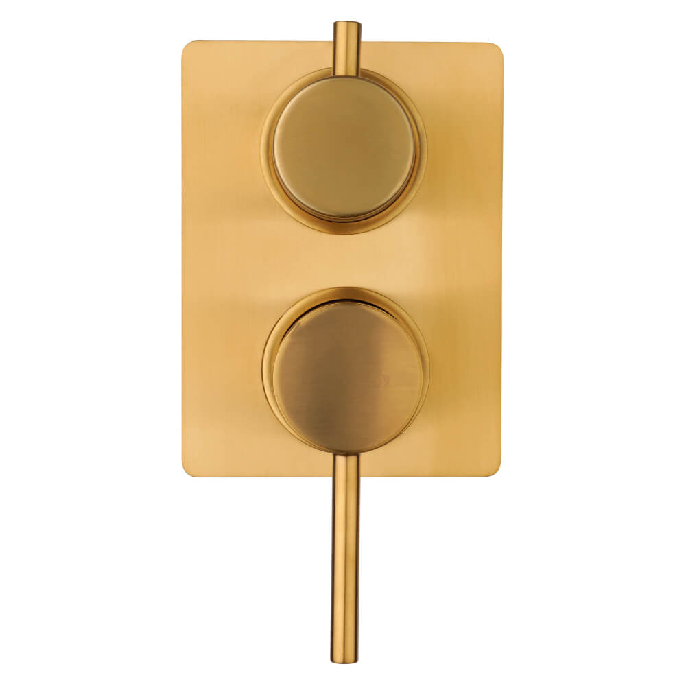 Miscelatore incasso doccia con deviatore due uscite forma tonda oro spazzolato - Arcshop