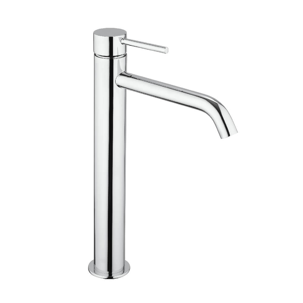 Set miscelatori lavabo alto e bidet con piletta click clack INCLUSA forma tonda cromo - Arcshop