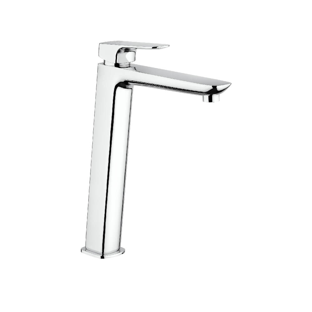 Miscelatore lavabo alto con piletta Click Clack INCLUSA forma quadra cromo