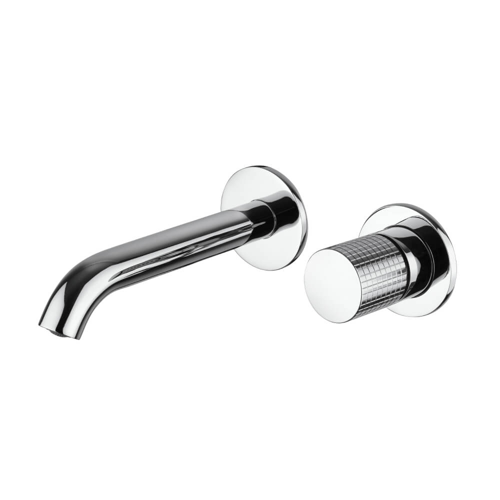 Set miscelatori lavabo a muro bidet ed incasso doccia una uscita Jacuzzi Rubinetteria Armonia Grip cromati per piletta click clack - Arcshop