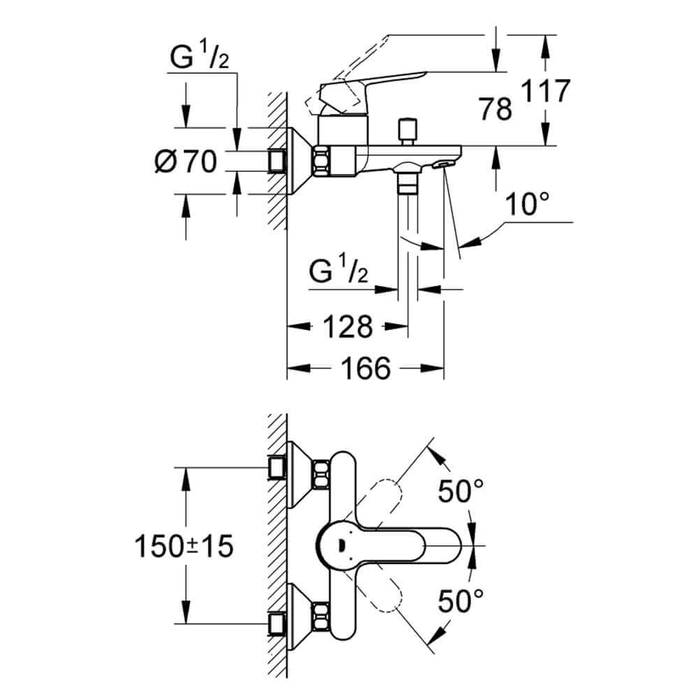 Grohe Bauedge miscelatore vasca 23334000