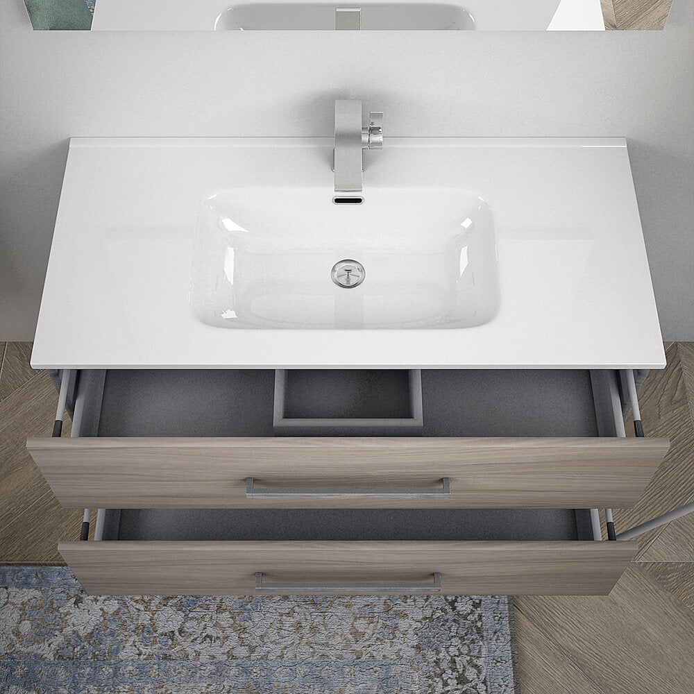Mobile per bagno 100cm sospeso finitura larice Arcshop