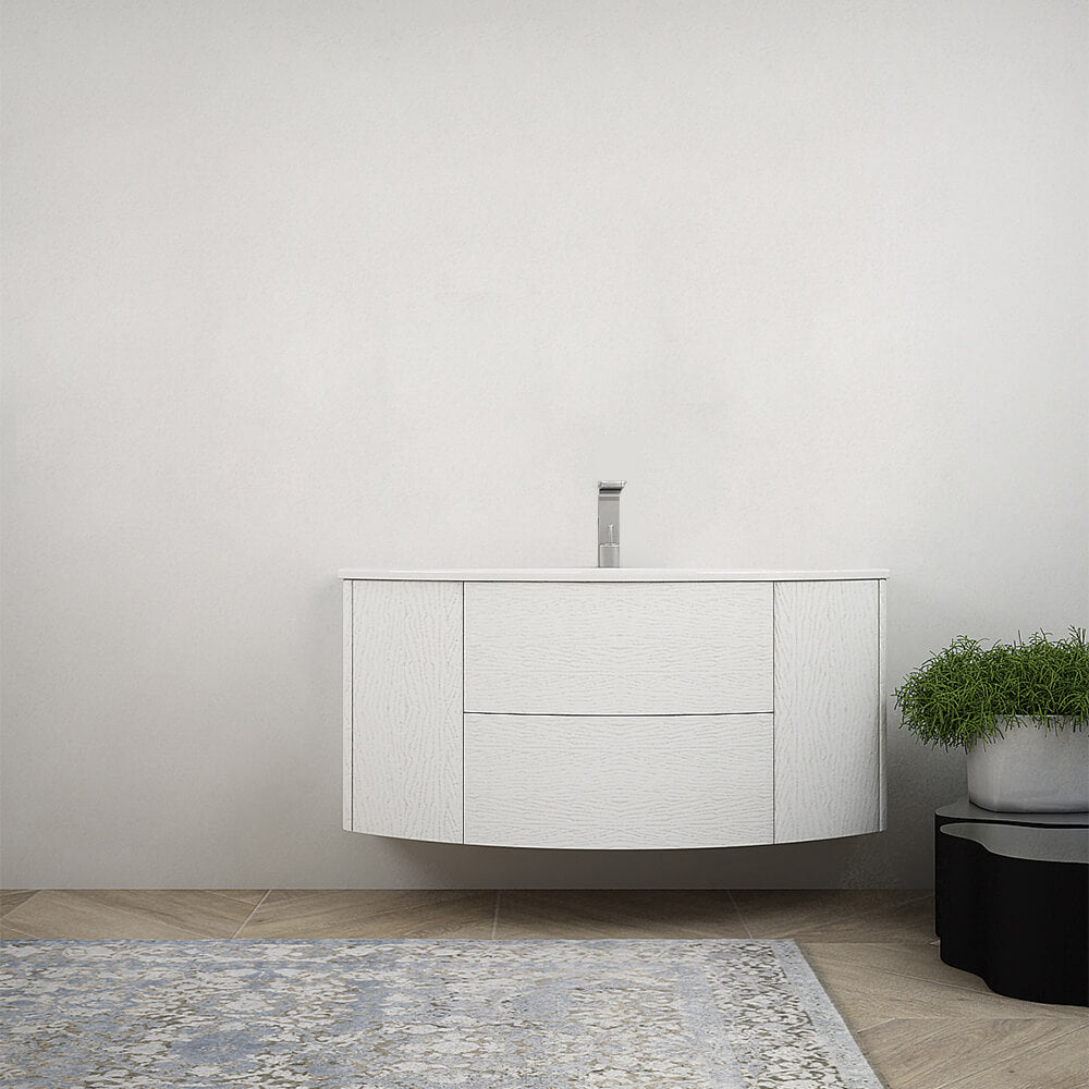 Mobile da bagno bianco frassino sospeso 120 cm Arcshop