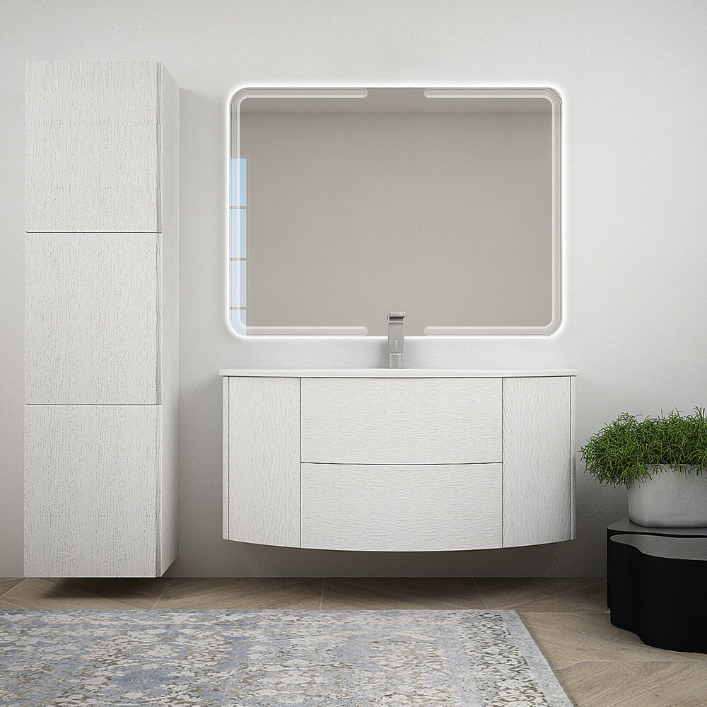 Mobile da bagno bianco frassino sospeso 120 cm Arcshop