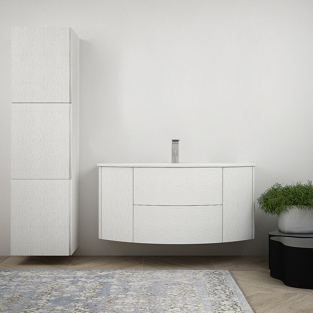 Mobile da bagno bianco frassino sospeso 120 cm Arcshop