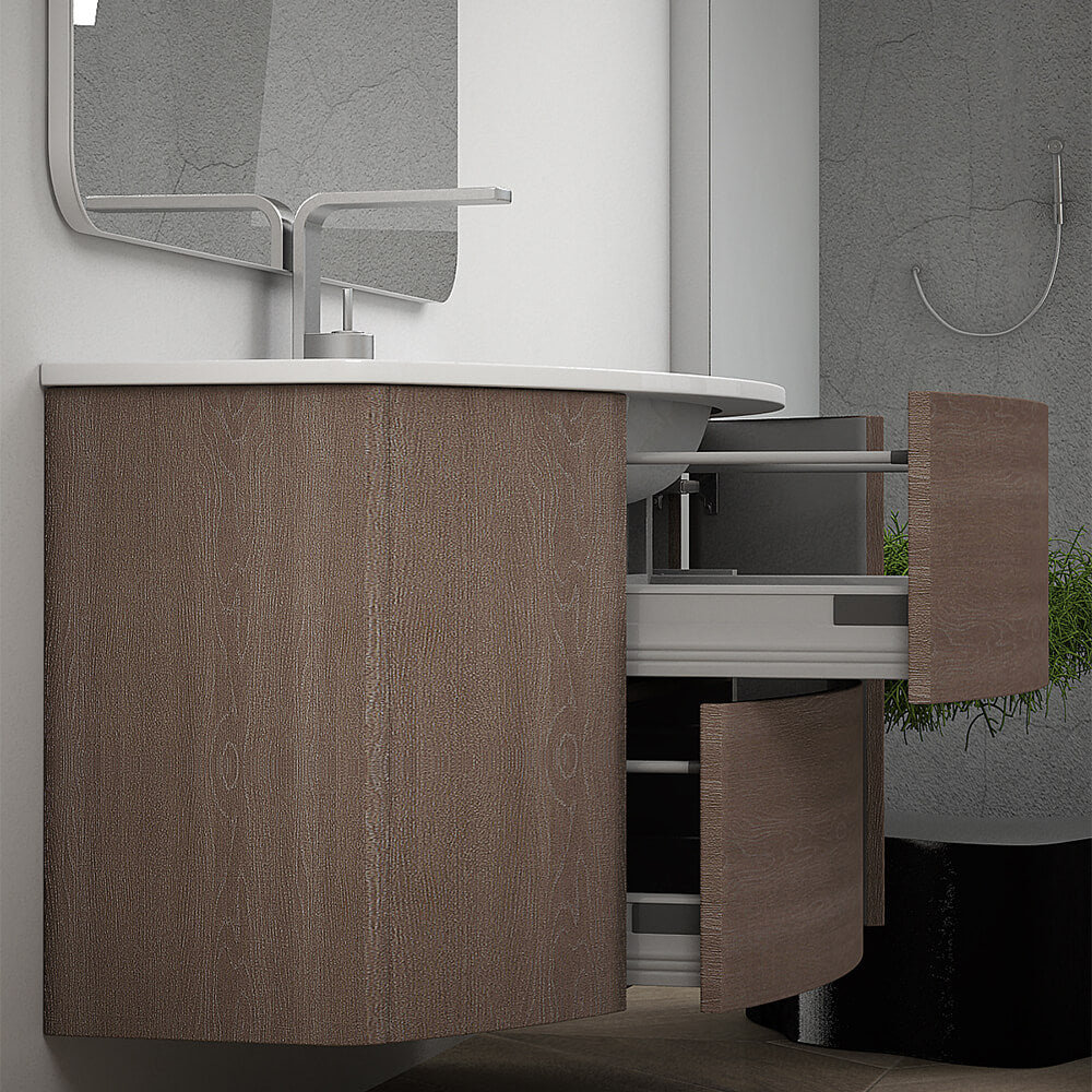 Mobile per bagno Nairobi 120 cm sospeso Rovere scuro Arcshop