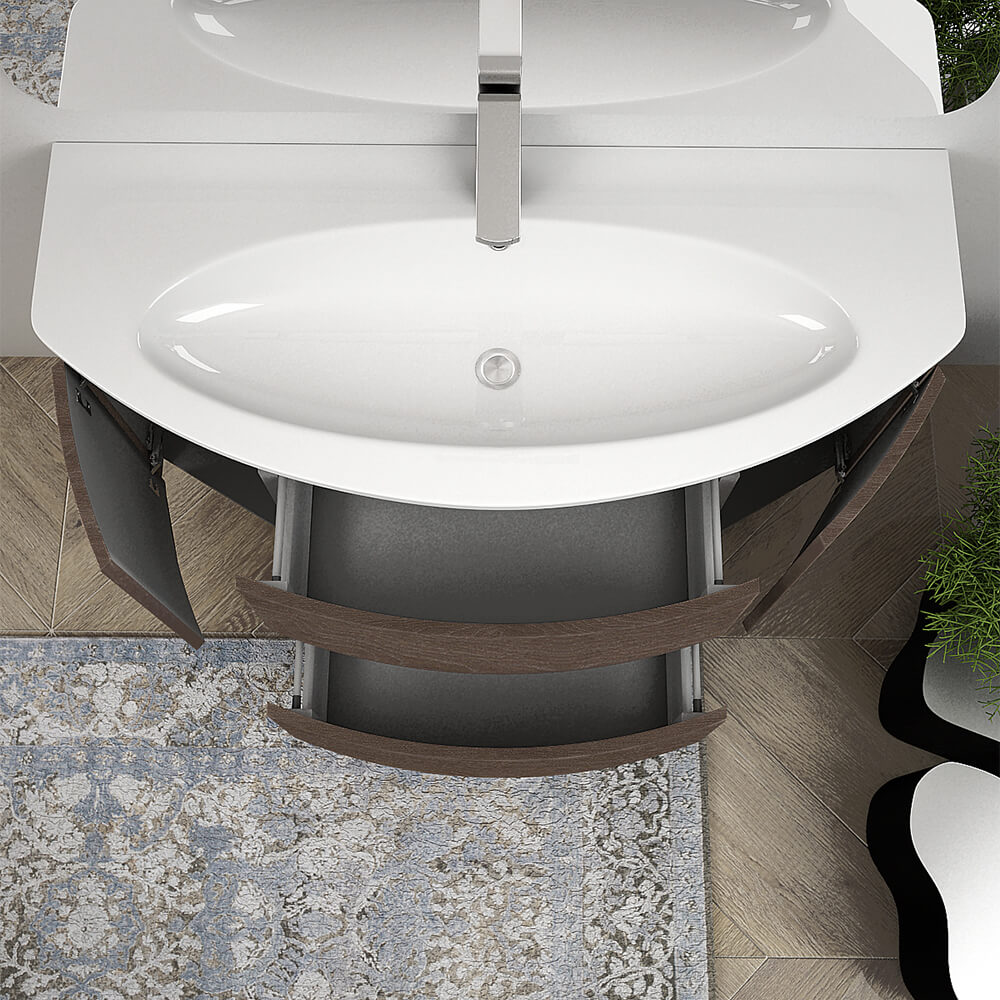 Mobile per bagno Nairobi 120 cm sospeso Rovere scuro Arcshop