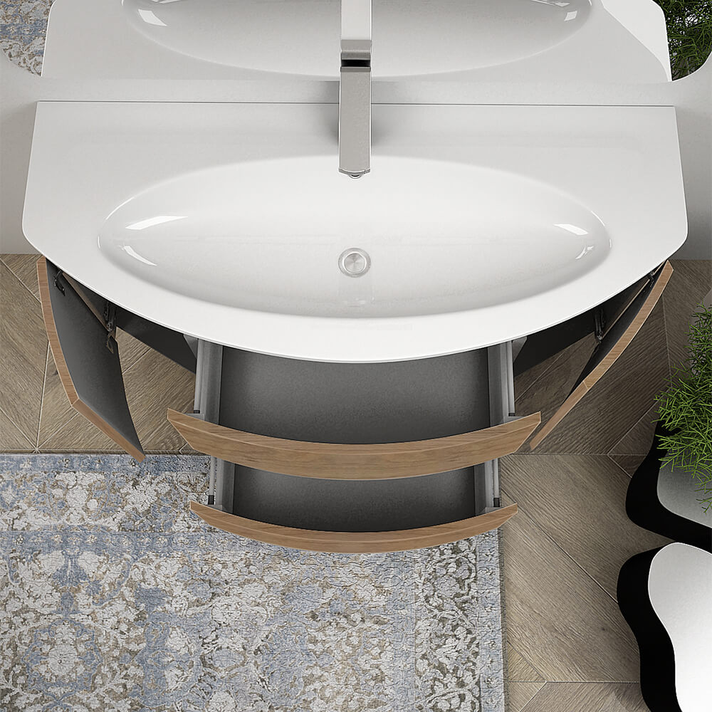 Mobile bagno 120 cm Rovere tabacco sospeso Arcshop