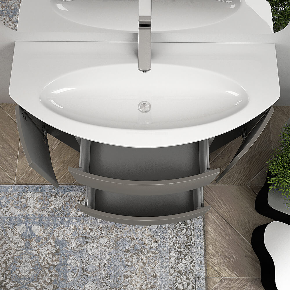 Mobile da bagno sospeso 120 cm Nairobi Grigio talpa opaco