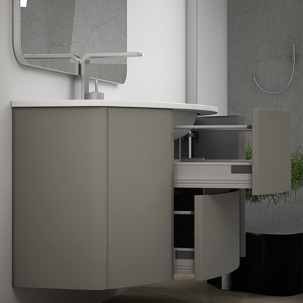 Mobile da bagno sospeso 120 cm Nairobi Grigio talpa opaco Arcshop