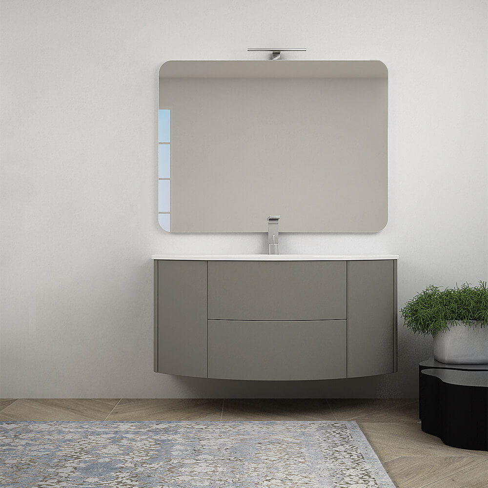Mobile da bagno sospeso 120 cm Nairobi Grigio talpa opaco