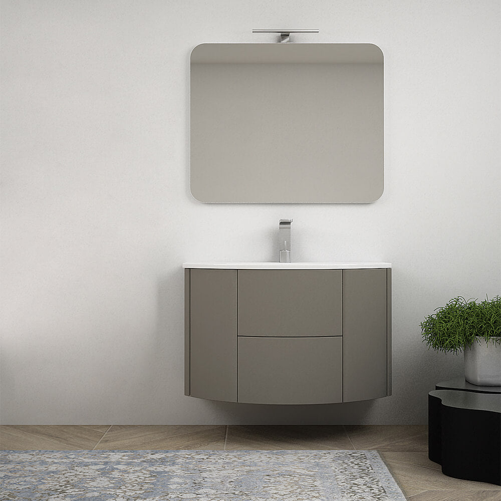 Mobile da bagno Nairobi 90 sospeso tondo Grigio talpa