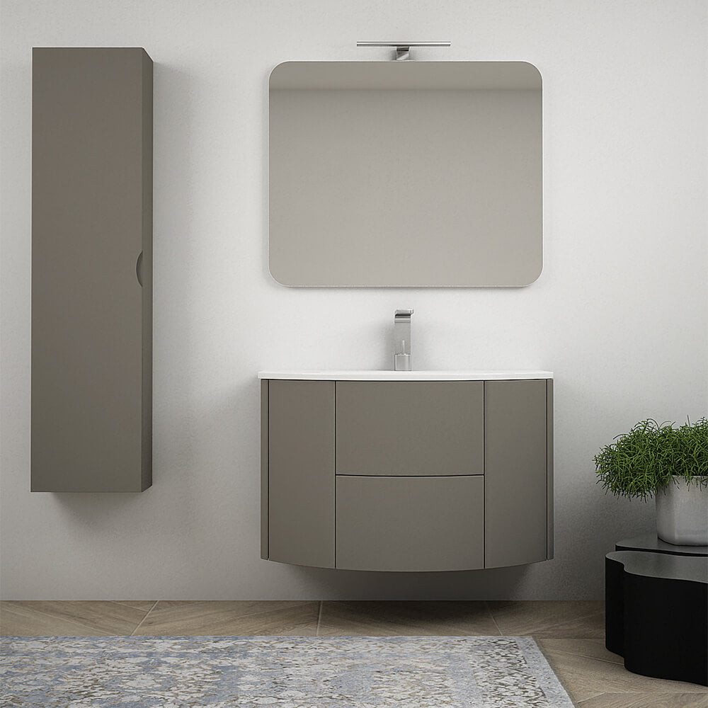 Mobile da bagno Nairobi 90 sospeso tondo Grigio talpa Arcshop