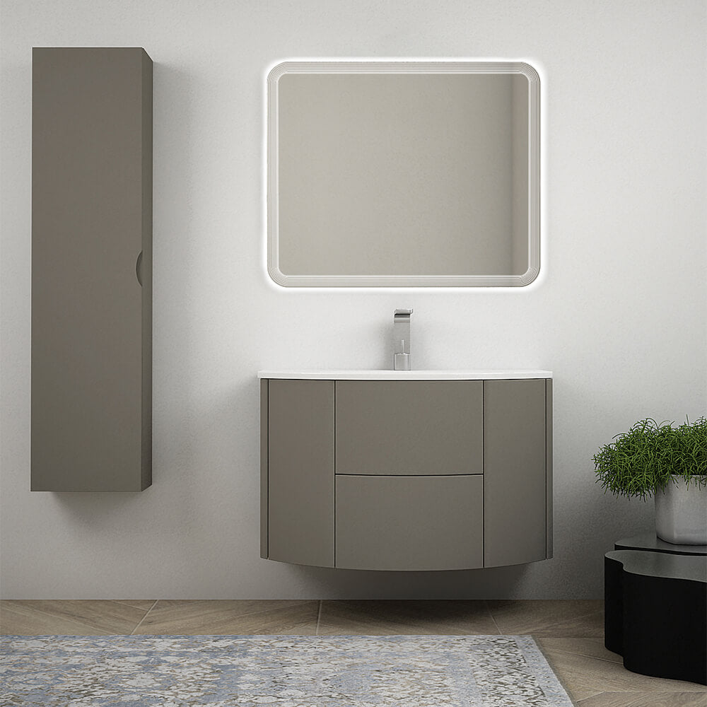 Mobile da bagno Nairobi 90 sospeso tondo Grigio talpa Arcshop