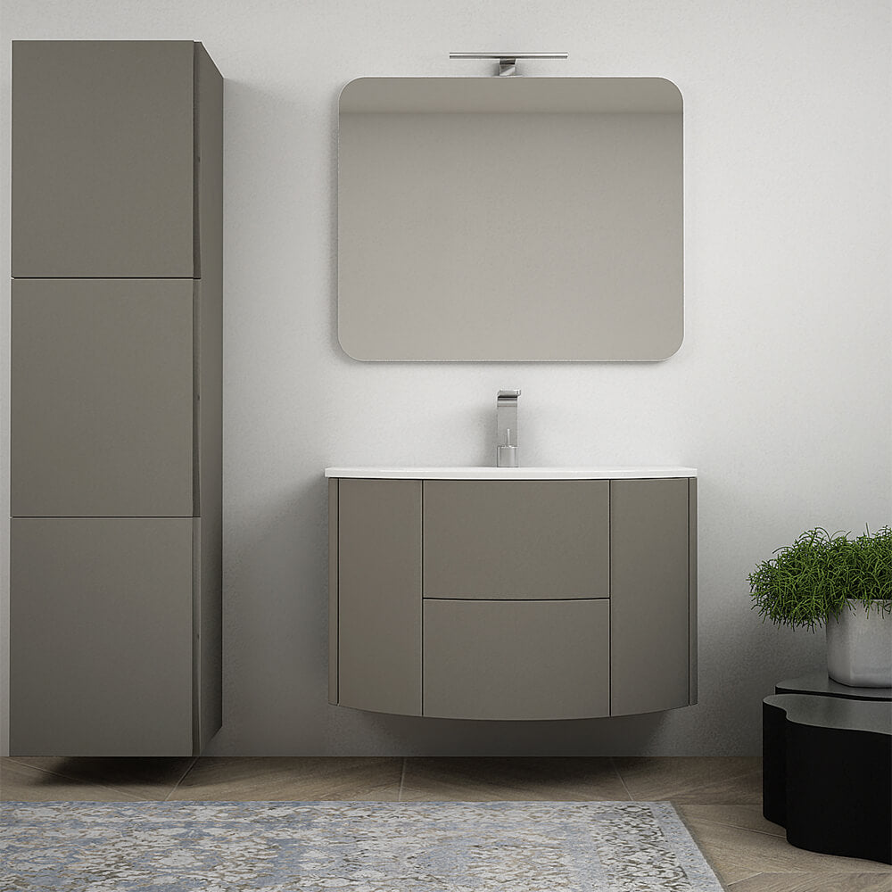 Mobile da bagno Nairobi 90 sospeso tondo Grigio talpa Arcshop