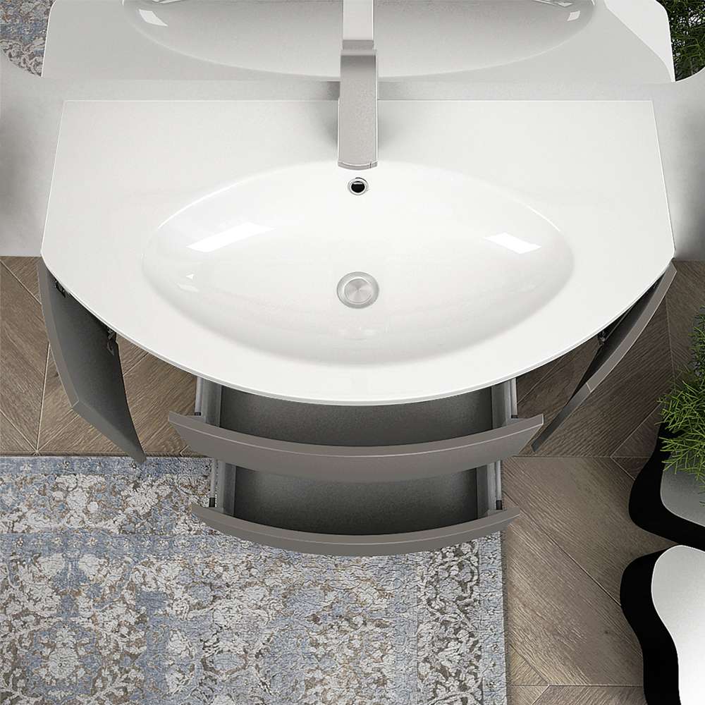 Mobile da bagno Nairobi 90 sospeso tondo Grigio talpa Arcshop