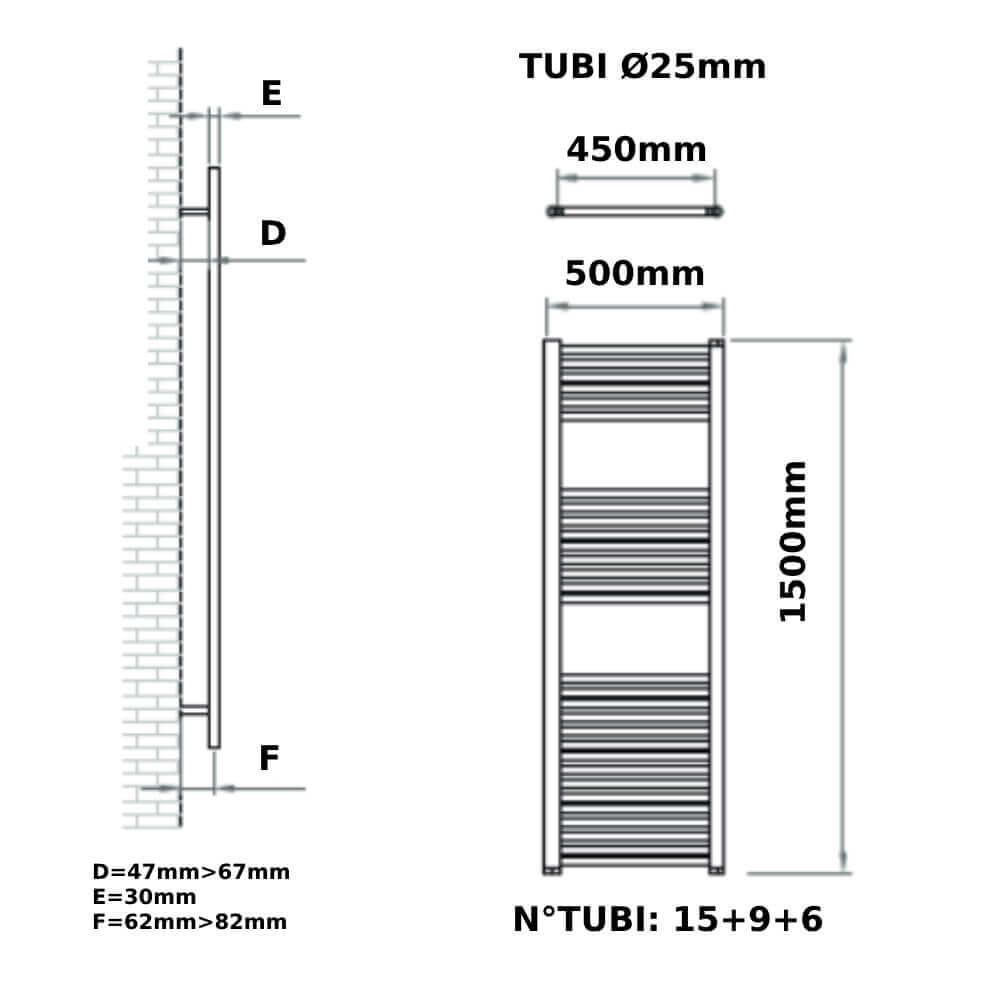 Termoarredo bianco Ercos 50X150 cm Modello Opera Arcshop