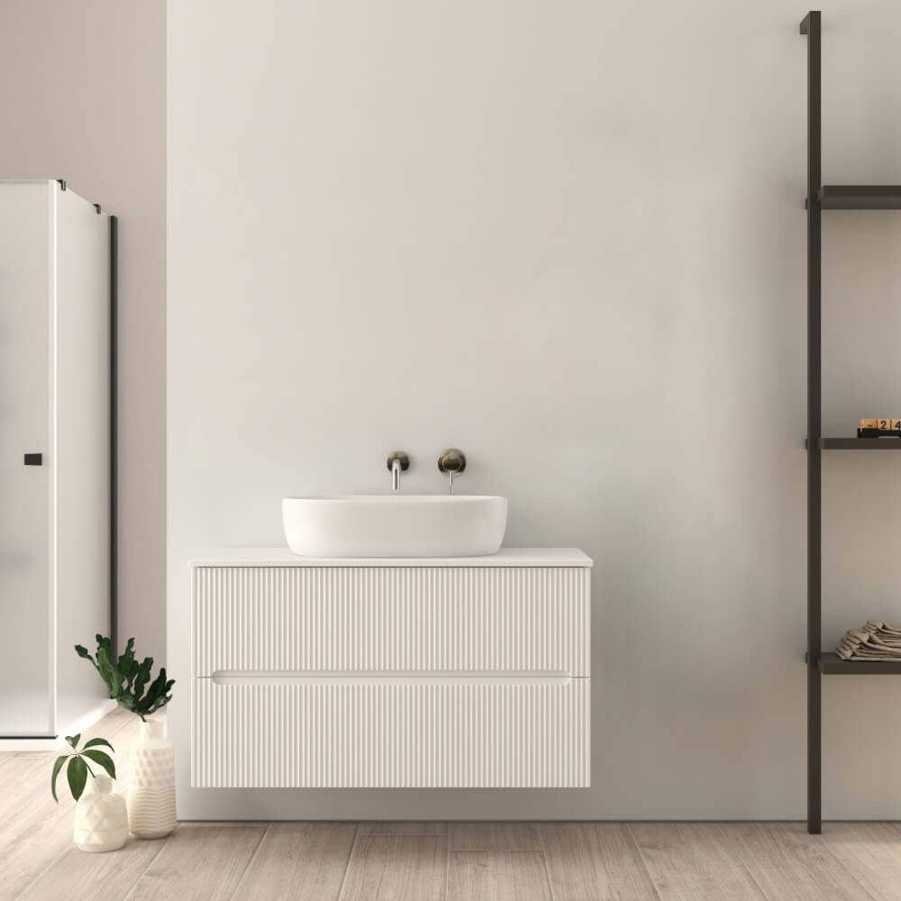 Mobile bagno 100 cm bianco opaco cannettato Palermo Arcshop