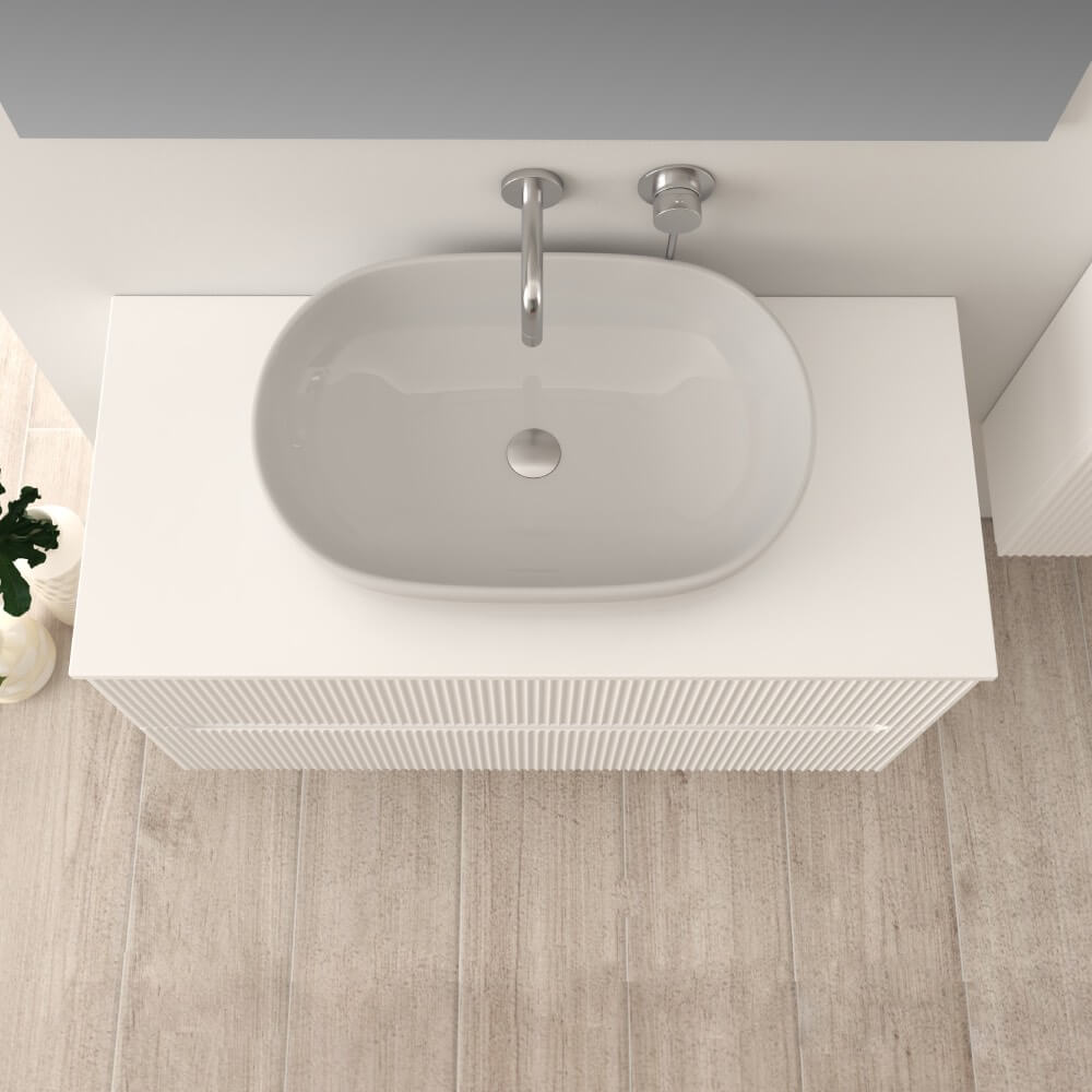 Mobile bagno 100 cm bianco opaco cannettato Palermo Arcshop