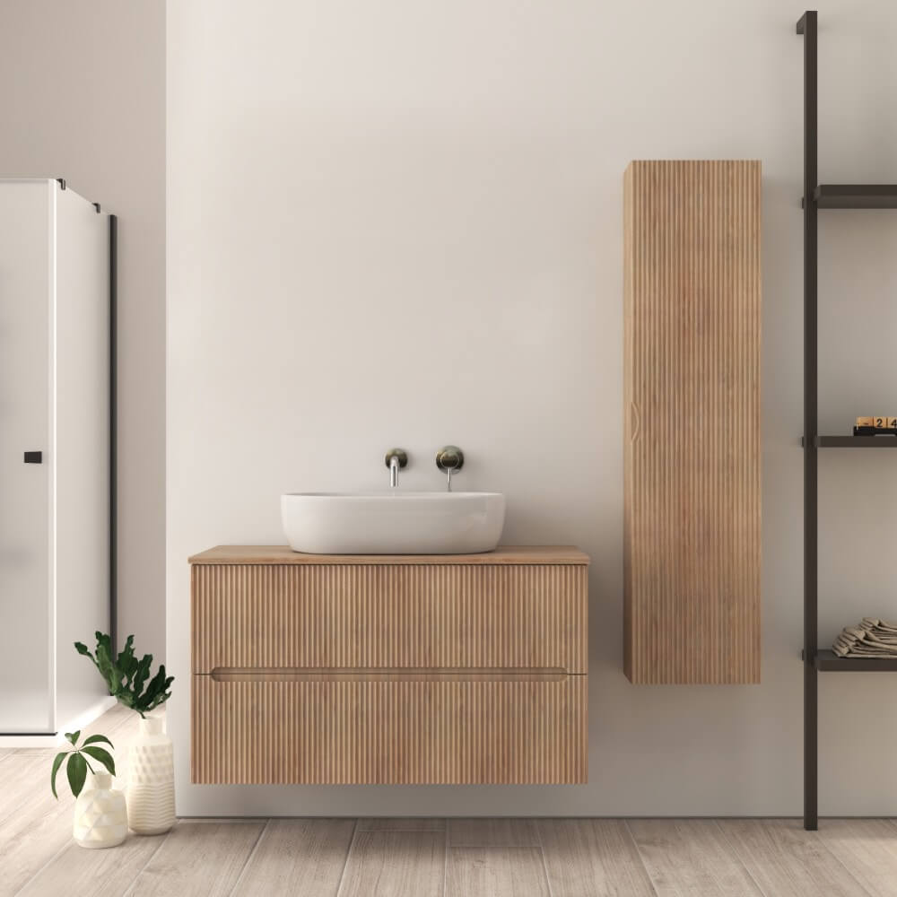 Mobile bagno rovere tabacco 100 cm cannettato Palermo Arcshop