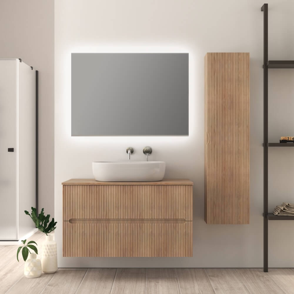 Mobile bagno rovere tabacco 100 cm cannettato Palermo - Arcshop
