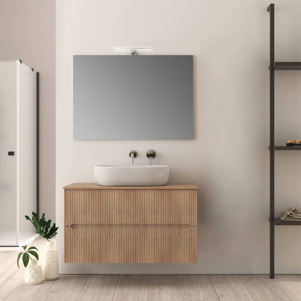 Mobile bagno rovere tabacco 100 cm cannettato Palermo Arcshop
