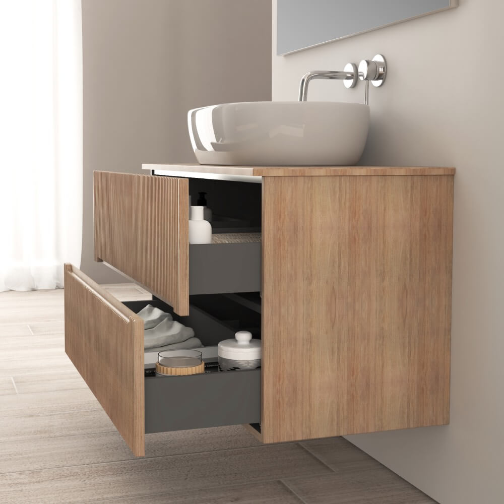 Mobile bagno rovere tabacco 100 cm cannettato Palermo