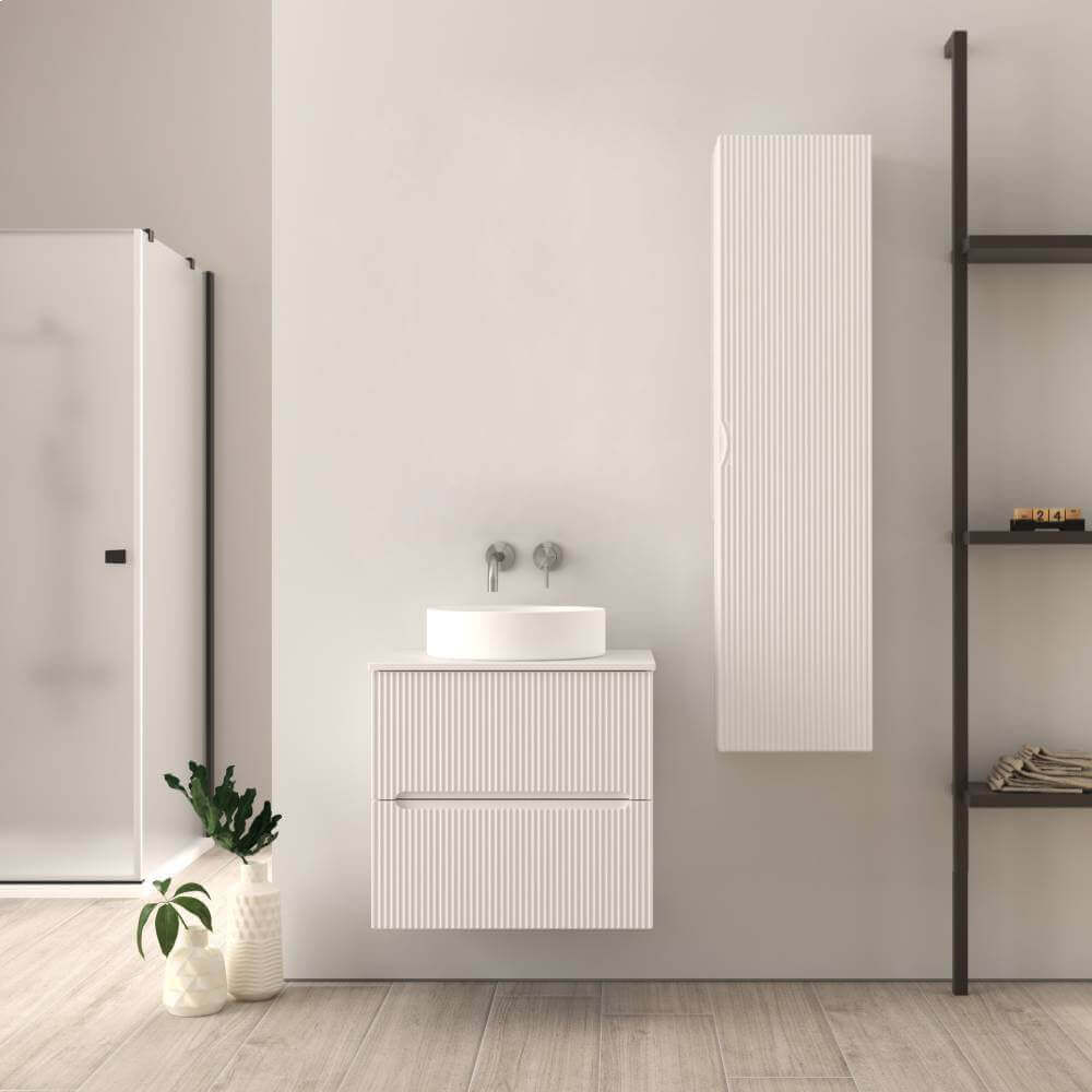 Mobile bagno sospeso bianco opaco 60 cm cannettato Palermo Arcshop