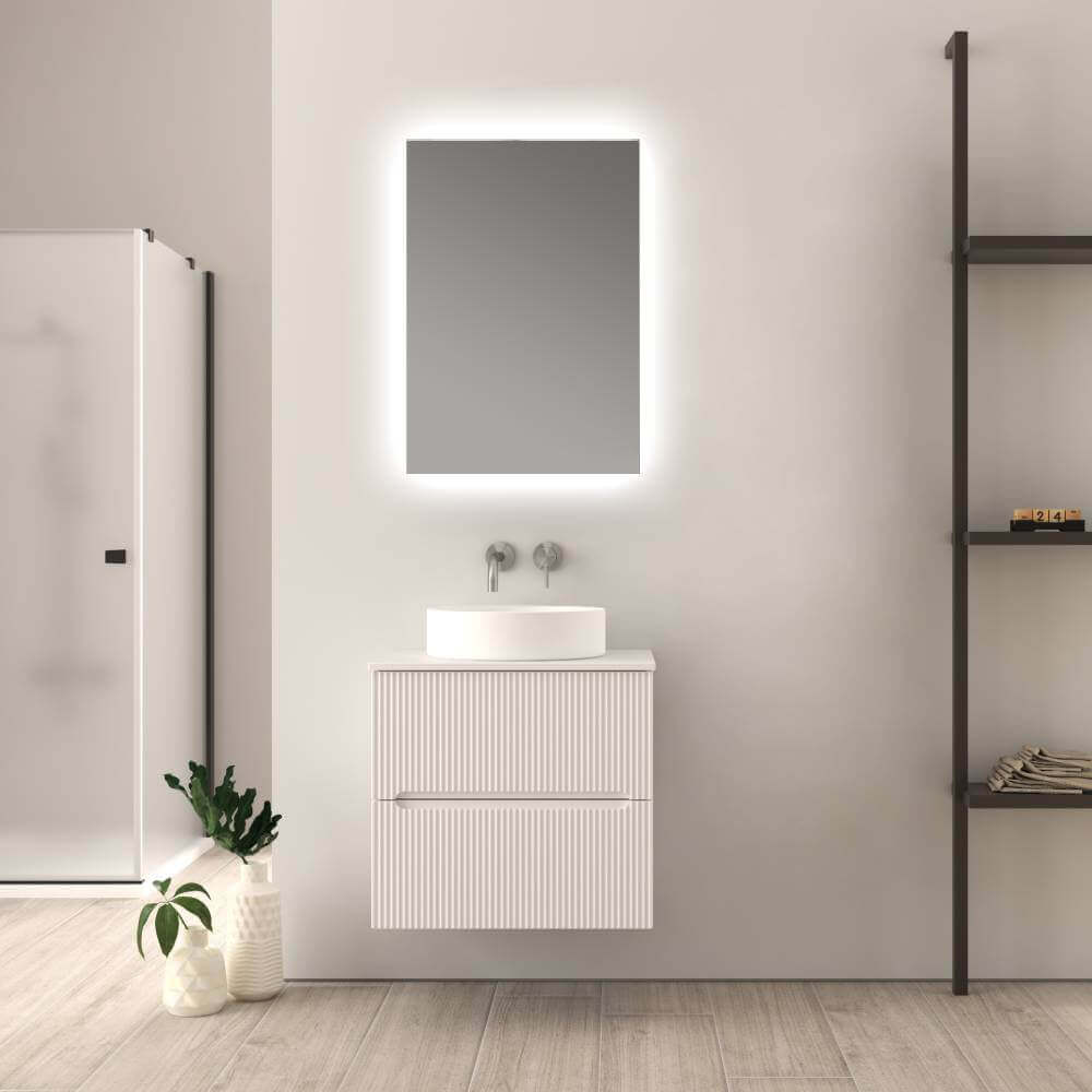 Mobile bagno sospeso bianco opaco 60 cm cannettato Palermo Arcshop