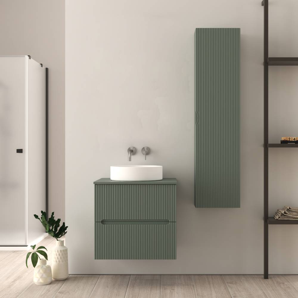 Mobile da bagno verde opaco 60 cm cannettato Palermo Arcshop
